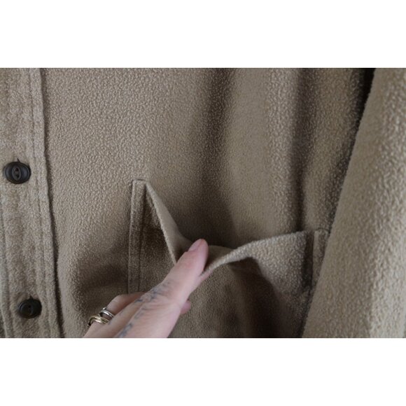 Vtg 90s Abercrombie & Fitch Mens L Distressed Chamois Cloth Button Down Shirt - Picture 9 of 15